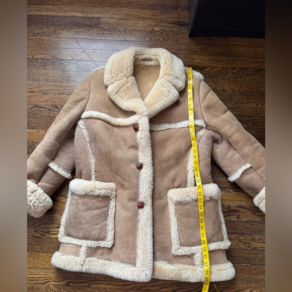 Saks Fifth Avenue brown shearling jacket coat Size 42 - Picture 14 of 17